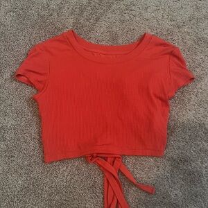aerie red crop top xs